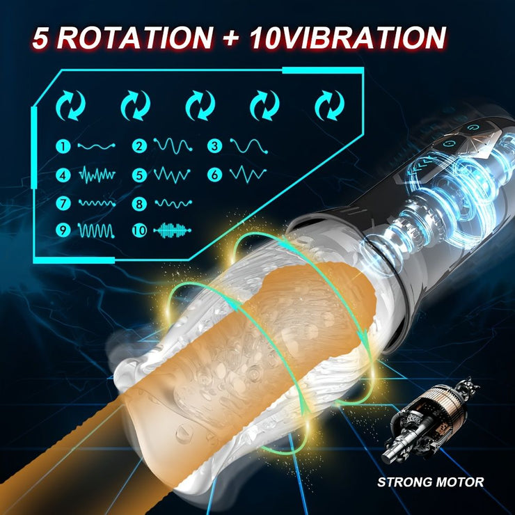 1pc Automatic Male Masturbator; Male Masturbators Cup With 10 Vibrations For Penis Stimulation; Electric Pocket Pussy Male Stroker Toy; Adult Blowjob Sex Toy For Men&