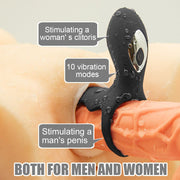 Muitar Strong Vibration Delay Massage Ring Silicone Massager Waterproof For Men